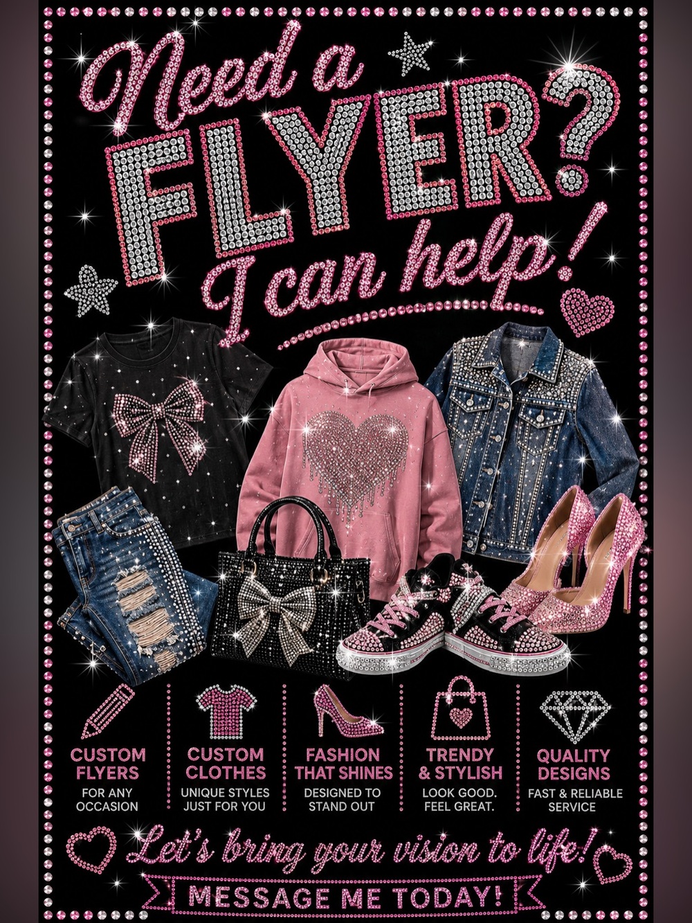 Need a flyer? Let me know. I can make your flyer, logo, t-shirts, posters & more - Picture 1 of 7